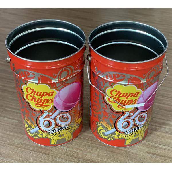 Quality ISO9001 Cooking Oil Tin Can CMYK 5L Round Tin Containers for sale
