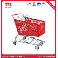 China 125L Plastic Trolley Basket On Wheels ODM Four Wheel Shopping Cart for sale