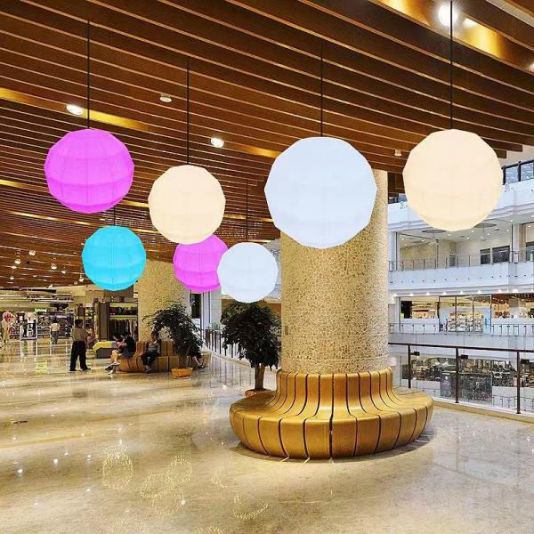 Quality Outdoor PE Plastic Glow Ball Light Rechargeable Polyhedron Luminous Sphere Shape for sale