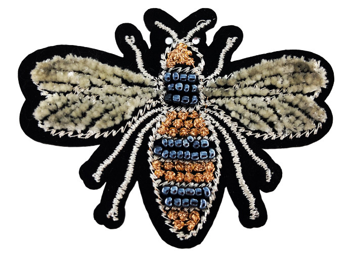 china Wholesale Crystal Rhinestone Bee Embroidery Tooth Brush Patch Applique