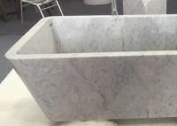 China Customized Natural Stone Tub , White Marble Bath With Grey Veins factory