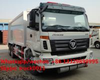 China FOTON AUMAN 6*4 LHD 16m3 garbage compactor truck, factory sale cheapest price FOTON 16m3 compacted garbage truck factory