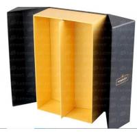 China two bottle wine packaging box  middle opened-door liquor gift box brandy paper box whiskey pack box for sale
