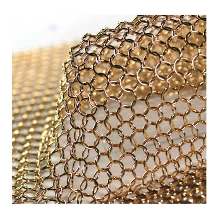 China Stainless Steel Ring Mesh Curtain With 2.2kg/m2 Weight factory