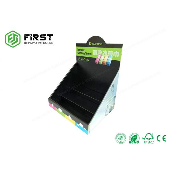 Quality Glossy Printed Custom Eco-friendly Paper Cardboard Counter Display Stands For Advertising for sale