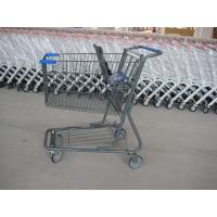 Quality Supermarket Wire Shopping Basket With Wheels , Commercial Shopping Trolley for sale