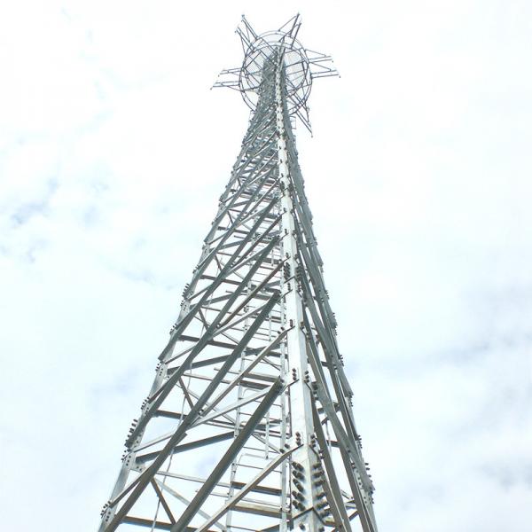 Quality Self Supporting 4 Legs Telecommunication Steel Tower Galvanized 100m for sale