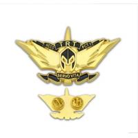 China Custom Logo Fashion Metal Craft Brass Soft/Hard Enamel Badge Gold Silver Emblem Police Security Lions Flag Military Long factory