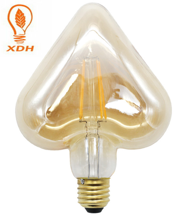China Star Heart Vintage Edison LED Bulb 4W Amber LED Dimmable Filament Bulb 2200K for sale