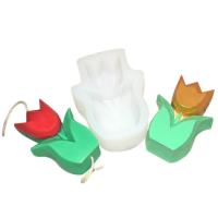 China Silicone Flexible Tulip Candle Mold Cube Sculpture Reusable Customized factory