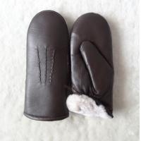 China Australian Goat Skins Leather Mitten Warm Lamb Fur Shearing Lining Nappa Winter Gloves for Men factory