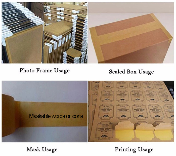 Application of kraft gummed paper tape