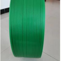 China Green Polyester Plastic PET Strapping Roll 9mm Width 150kg Pull For Used Clothes Bales factory