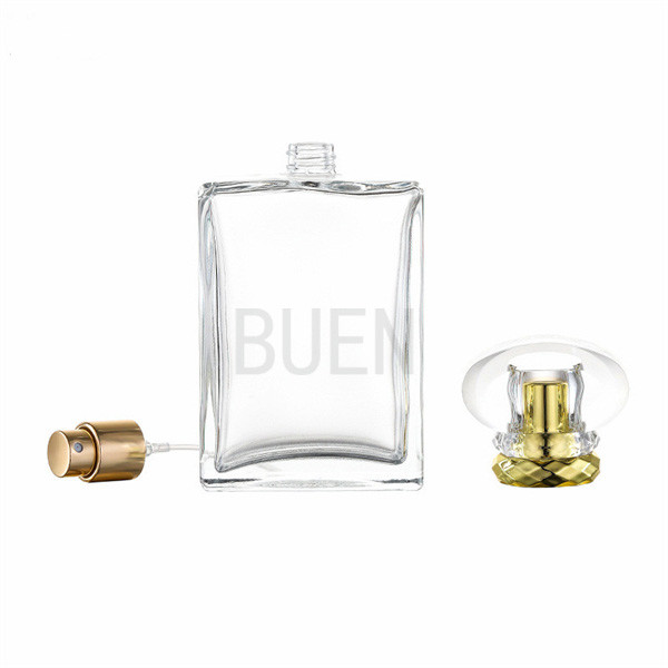 Quality Personalized Lucency Glass 100ml Perfume Bottle Square Climp 13mm for sale