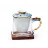 China Cadmium Free 450ml Clear Ceramic Filter Glass Tea Cup factory