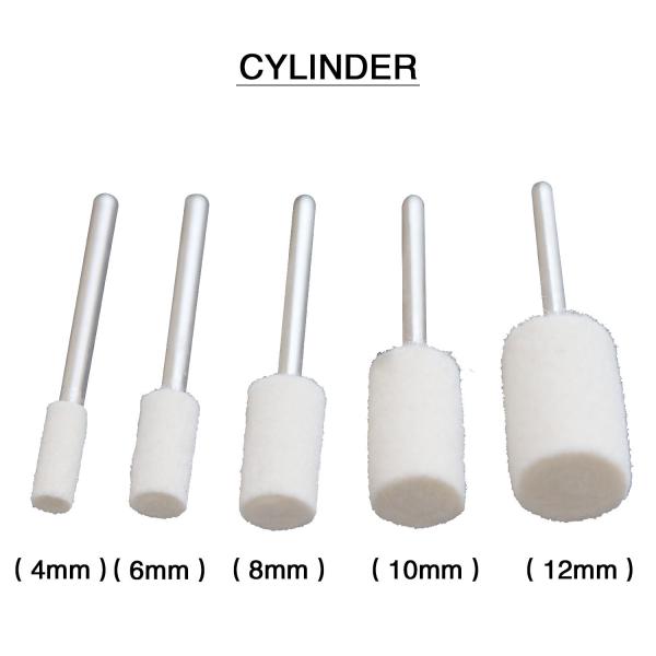 Quality 10pcs Wool Grinding Head Round Cylindrical Bullet Type Polishing 2.35mm for sale