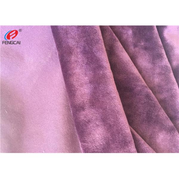 Quality Stretch Plain Dyed Micro Purple Velvet Fabric , Super Soft Blanket Fabric for sale