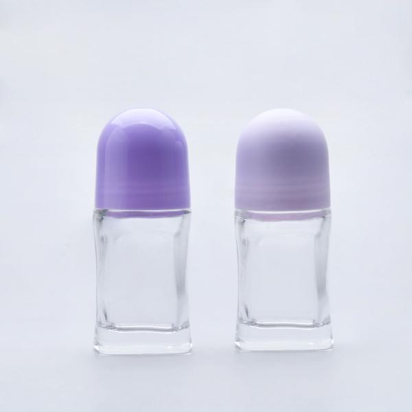 Quality Recyclable Roll On Glass Deodorant Bottles Diameter 35mm Glass Roller Bottles for sale
