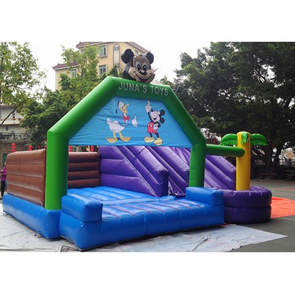 Quality 0.55mm PVC Tarpaulin Big Mickey Inflatable Bounce House With Slide N Pool for sale
