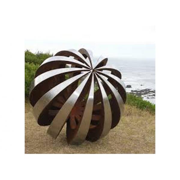 Quality Outdoor Decor Corten Steel Sculpture , Painted Stainless Steel Ball Sculpture for sale