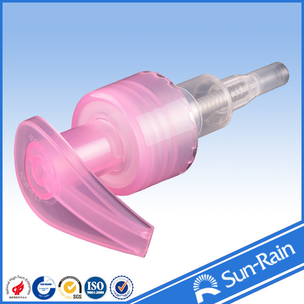 Quality Pink and transparent Lotion Dispenser Pump top , plastic soap pump for sale