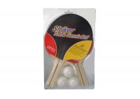 China Portable Table Tennis Set Heat Seal Packing 2 Rackets with 3 White Balls Rubber Pimple Out factory