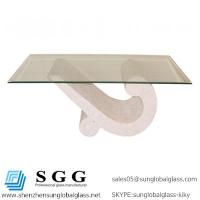 China Grade A high quality beveled edge tempered glass coffee table top for sale