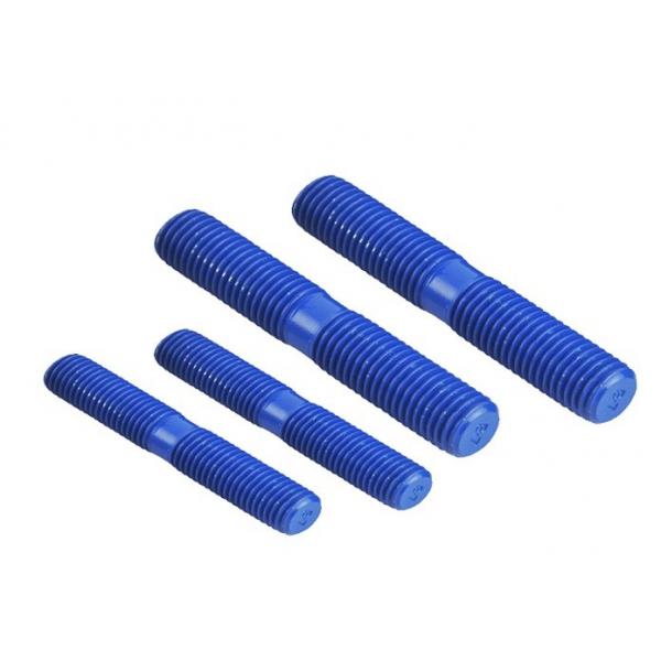 Quality High Temperature Resistant PTFE Coated Double Ended Bolts With Double Nuts Available in Various Material for sale