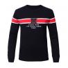 China Color Combination Autumn Crew Neck Stripe Sweater Cotton Knitting Black Clothes Sweater factory