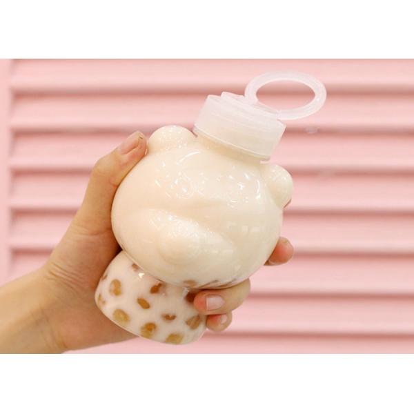 Quality Pull Ring Cover Milk Tea Bottles 400ml Squeezable Juice Bottles for sale
