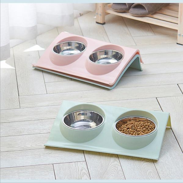 Quality Fashionalbe Pet Food Feeder / Combination Double Bowl Thick Non - Tasteless for sale