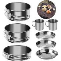 Quality 8PCS Camping Outdoor Cookware Set Stainless Steel Camp Accessories for sale