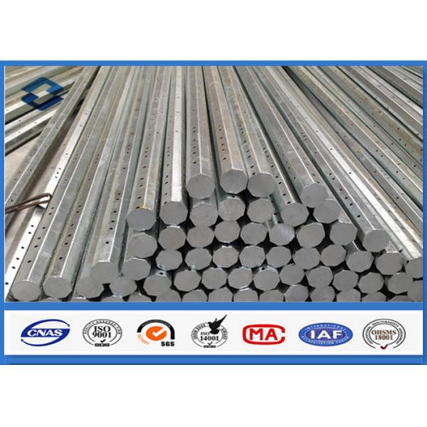 Quality 11.9M Octagonal Steel Utility Pole With Climbing Rung Longitudinal welding for sale