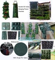 China folding retain moisture, indoor outdoor high quality hanging flower bags,4 Pockets Permeable Non-woven fabric 26x65cmx1m factory