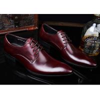 China Romantic Soft Leather Men'S Wedding Dress Shoes Pure Color Brush Off British Style for sale