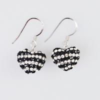 China Unique design charming white and black stone handcrafted crystal &amp; 925 silver earings factory