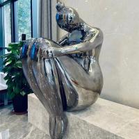 China Decorative Metal Abstract Sitting Woman Human Figure Art Sculpture factory