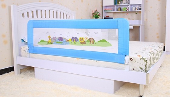China Blue Portable Kids Bed Guard Rail For Queen Bed , Metal Bed Rails 150cm factory