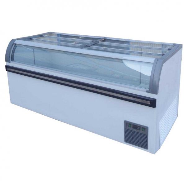 Quality Commercial Open Top Island Freezer With Glass Door For Supermarket for sale