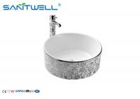 China Ceramic Art Sanitary Ware Basin Golen Decal / Hand Wash Basin For Bathroom factory