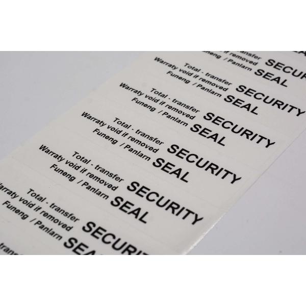 Quality White 65um 1mil Gloss Full Transfer Tamper Evident Security Labels For VOID for sale