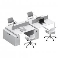 China Office Furniture White Simple Computer Desk for 6 People in Business Premises factory