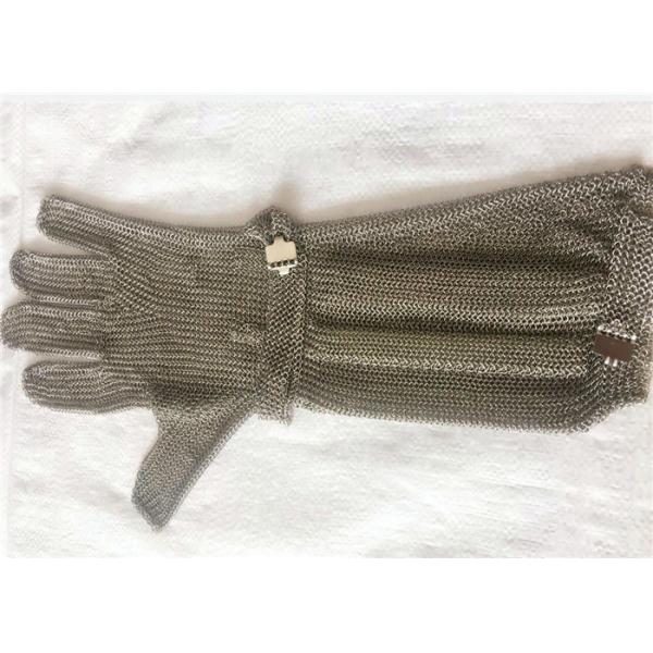 Quality SS Chain Mail Ring Mesh Cut Resistant Safety Gloves With Extended Length for sale