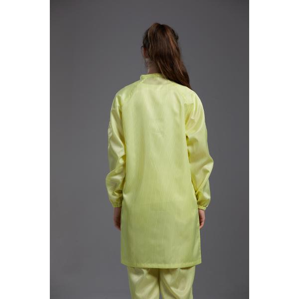Quality Anti Static ESD labcoat smock Resuable Class1000 with straight open zipper stand for sale