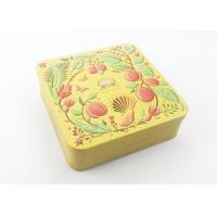 China 3D Emboss Qatar Square Storage Tins , Recyclable Material Sweet Tin Box Free Sample factory