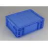 China Hinged Lids Plastic Storage Tote Boxes Blue Color Stacking Turnovers factory