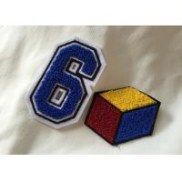 China Personalized Embroidered Number Patches , Iron On Embroidered Letter Patches factory