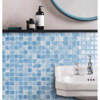 China 300x300mm Crystal Glass Mosaic Tile For Balcony Kitchen Bathroom Wall Swimming Pool Tiles factory