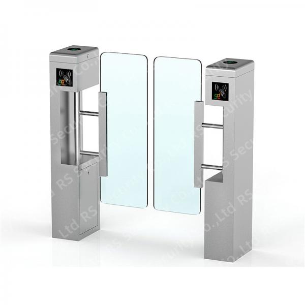 Quality Metro DC Brushless Swing Turnstiles Door 24v/100w Barcode Recognition Wing Barriers Accessory for sale