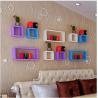 China 3pcs/lot Rectangle tv wall shelf shelves bookcase home decor hanging wooden plaque factory